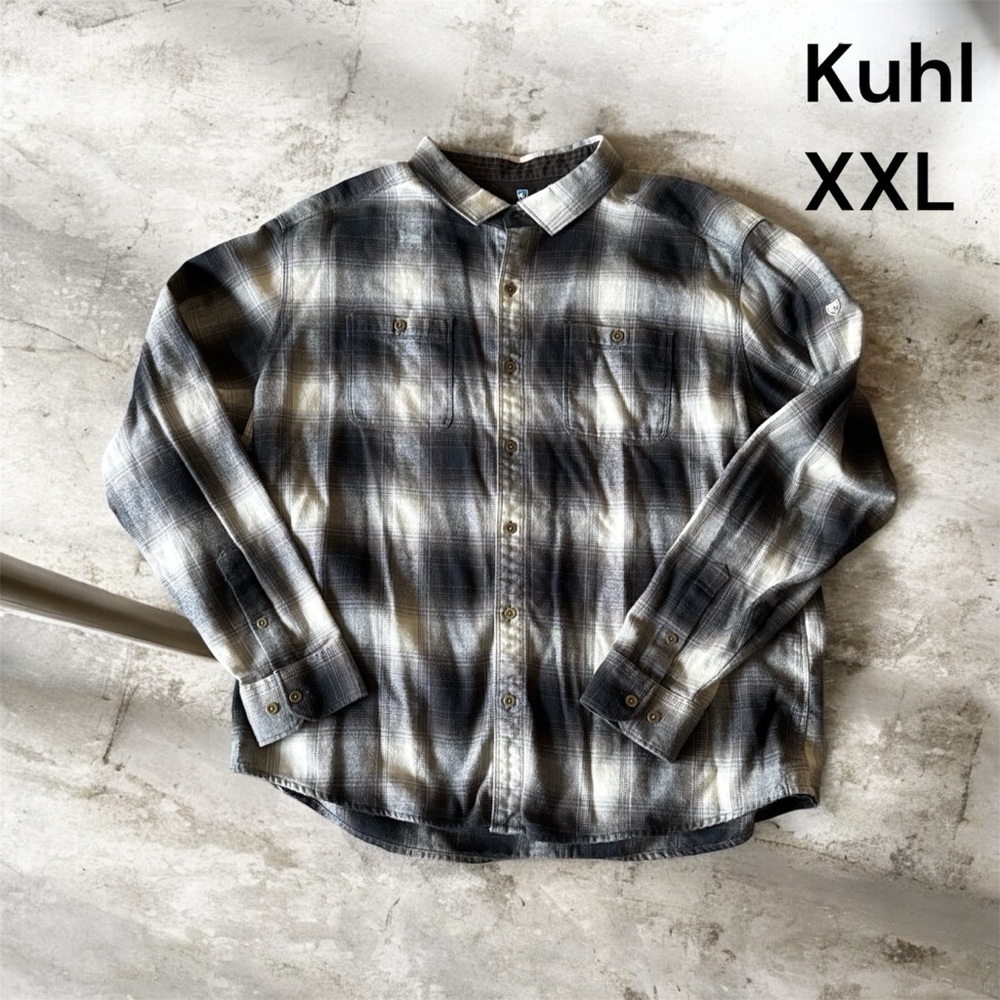 🐶❄️Kuhl Men's Casual Plaid Shirt - Black, Gray, Tan